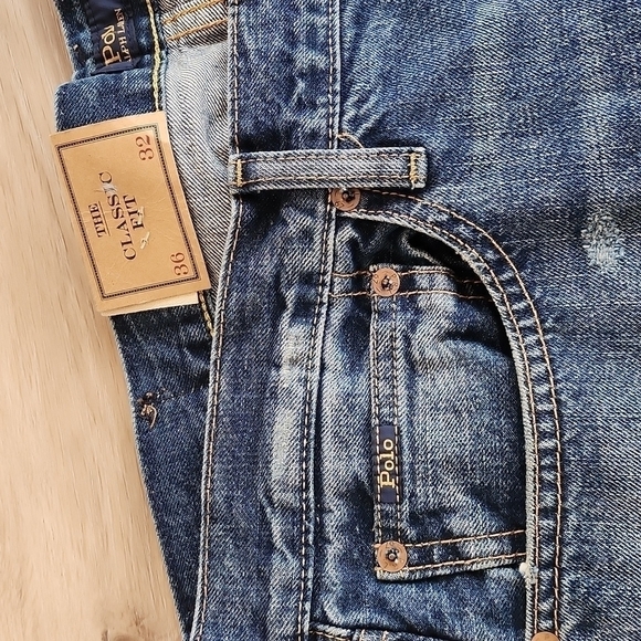 Polo Ralph Lauren men's Classic-Fit Distressed Jeans size 36 waist 32 length - Picture 5 of 11